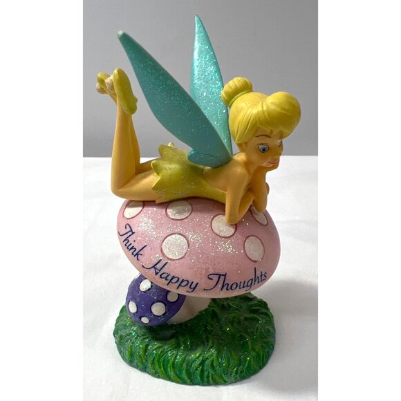 RARE Tinker Bell "Think Happy Thoughts" Figurine From Pixie Dust Wishes Collecti - Picture 1 of 5